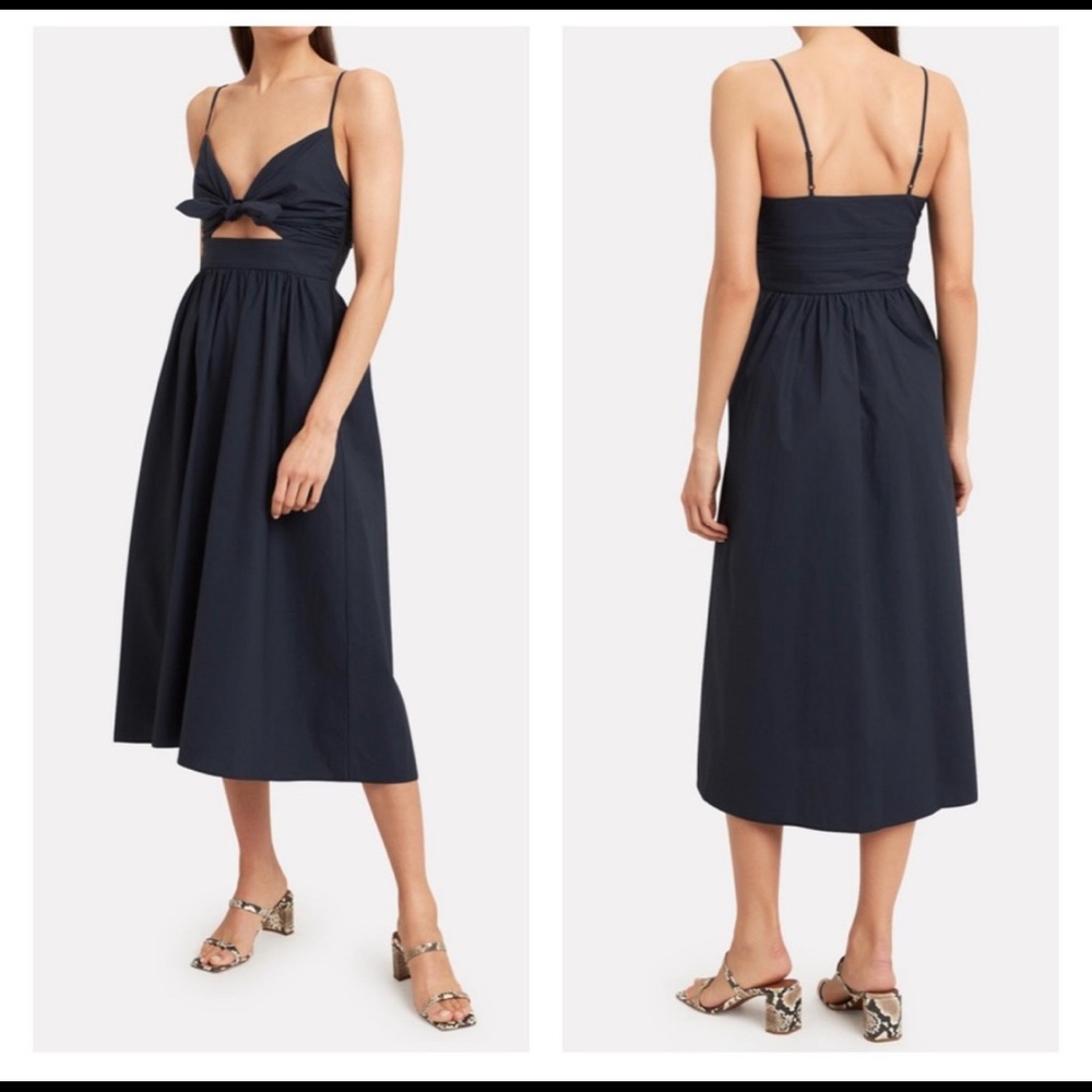A.L.C Daniela Dress Twill Cut Out Tie Front Midi